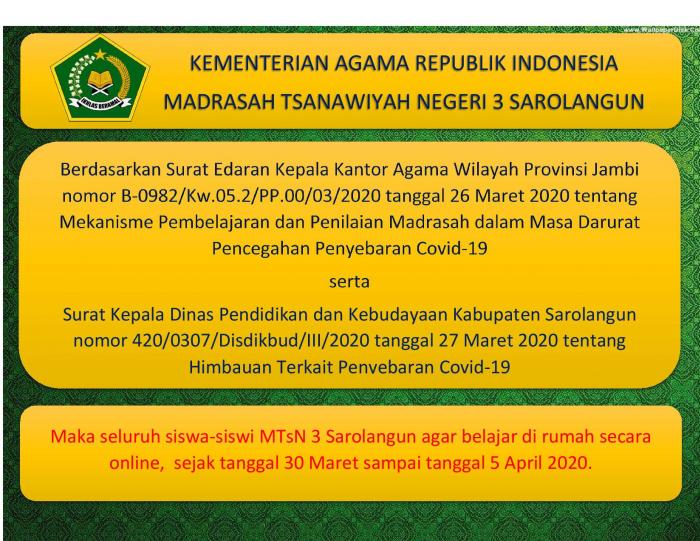 Perpanjangan Masa Belajar di Rumah