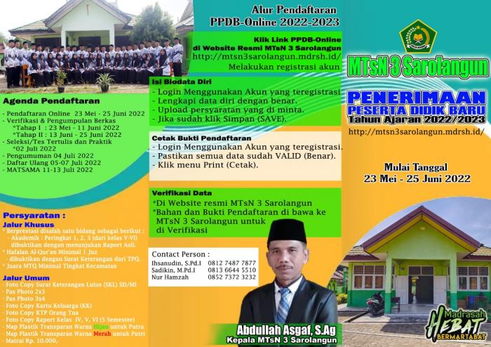 PPDB MTsN 3 Sarolangun TP. 2022/2023